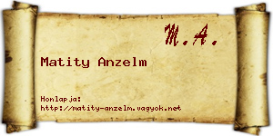 Matity Anzelm névjegykártya